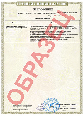 Сертификат ТР ЕАЭС 043/2017  (приложение) Сигмавент-60-НО(Многостворчатый)